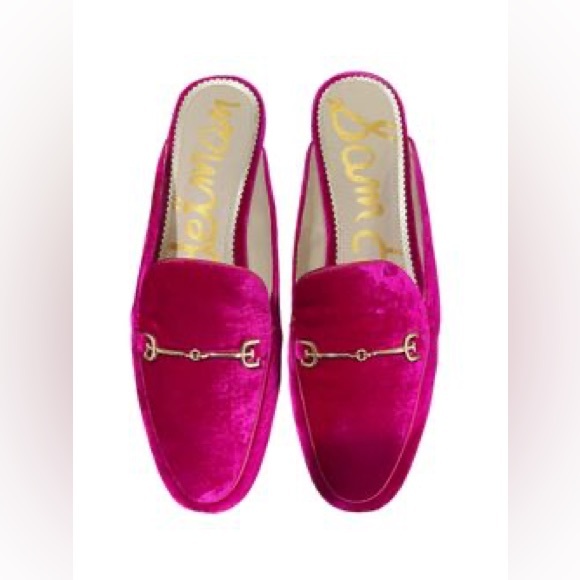 Sam Edelman Lux Linnie velvet loafer slides Raspberry 8.5 - Picture 5 of 12